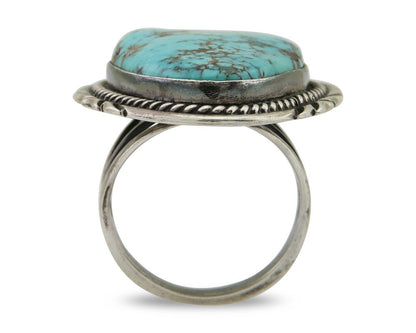 Navajo Ring 925 Silver Blue Turquoise Native American Artist C.80's