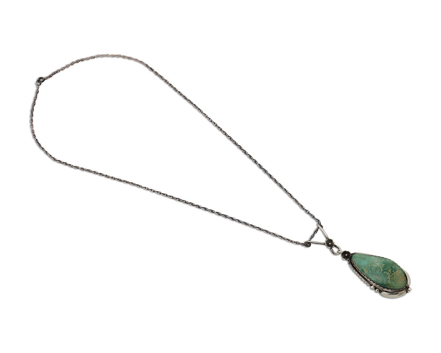 Navajo Pendant 925 Silver Royston Turquoise Signed Jennifer Begay C.90s