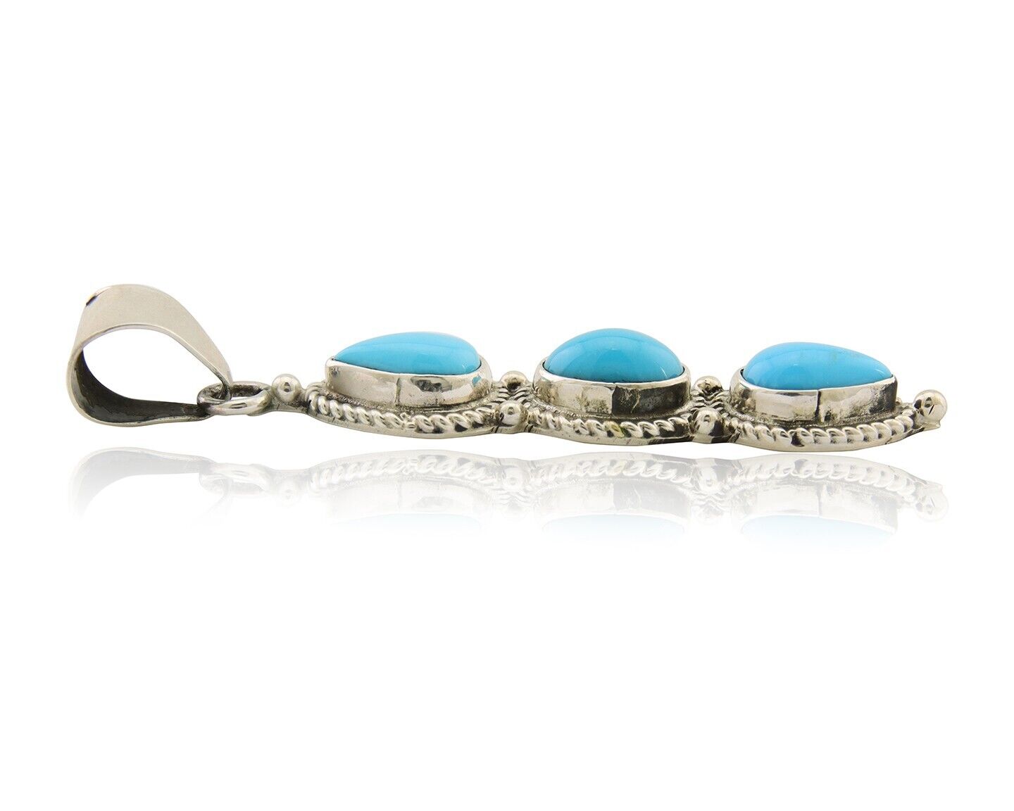 Navajo Necklace 925 Silver Natural Turquoise Artist Kathllen Chavez C.80's