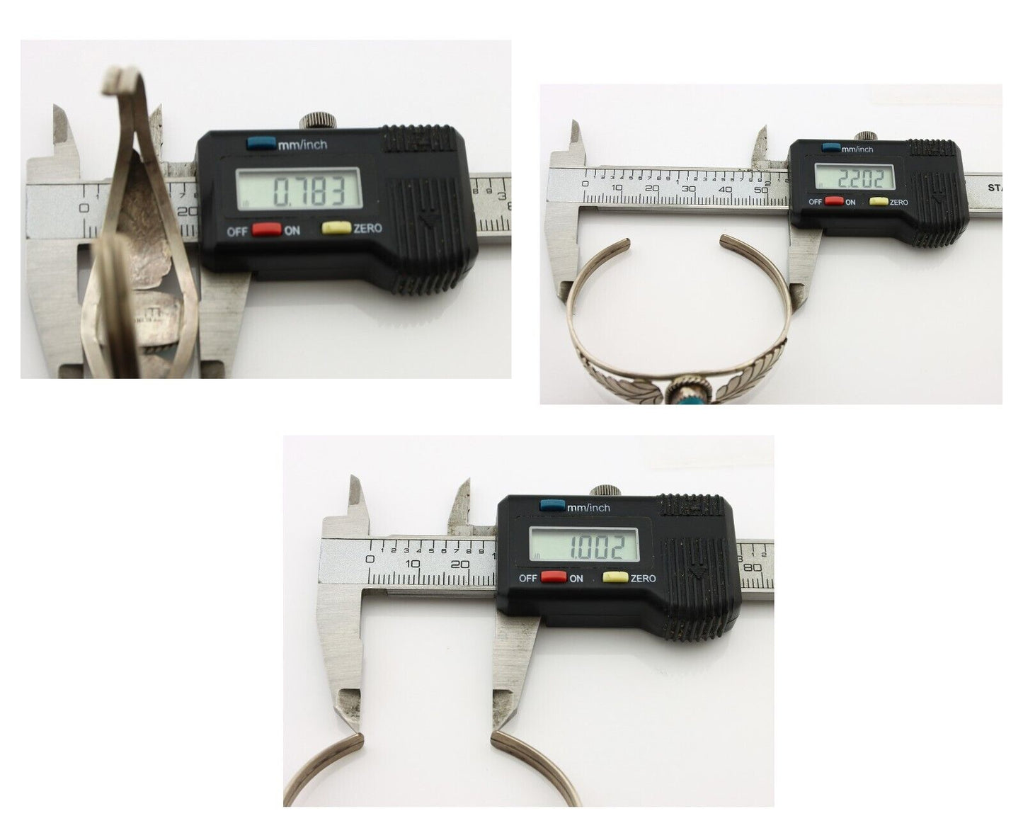 Navajo Handmade Bracelet 925 Silver Natural Blue Turquoise Artist Signed E C.80s