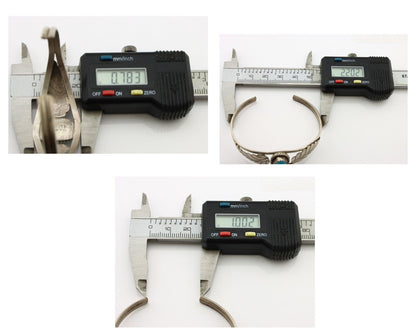 Navajo Handmade Bracelet 925 Silver Natural Blue Turquoise Artist Signed E C.80s