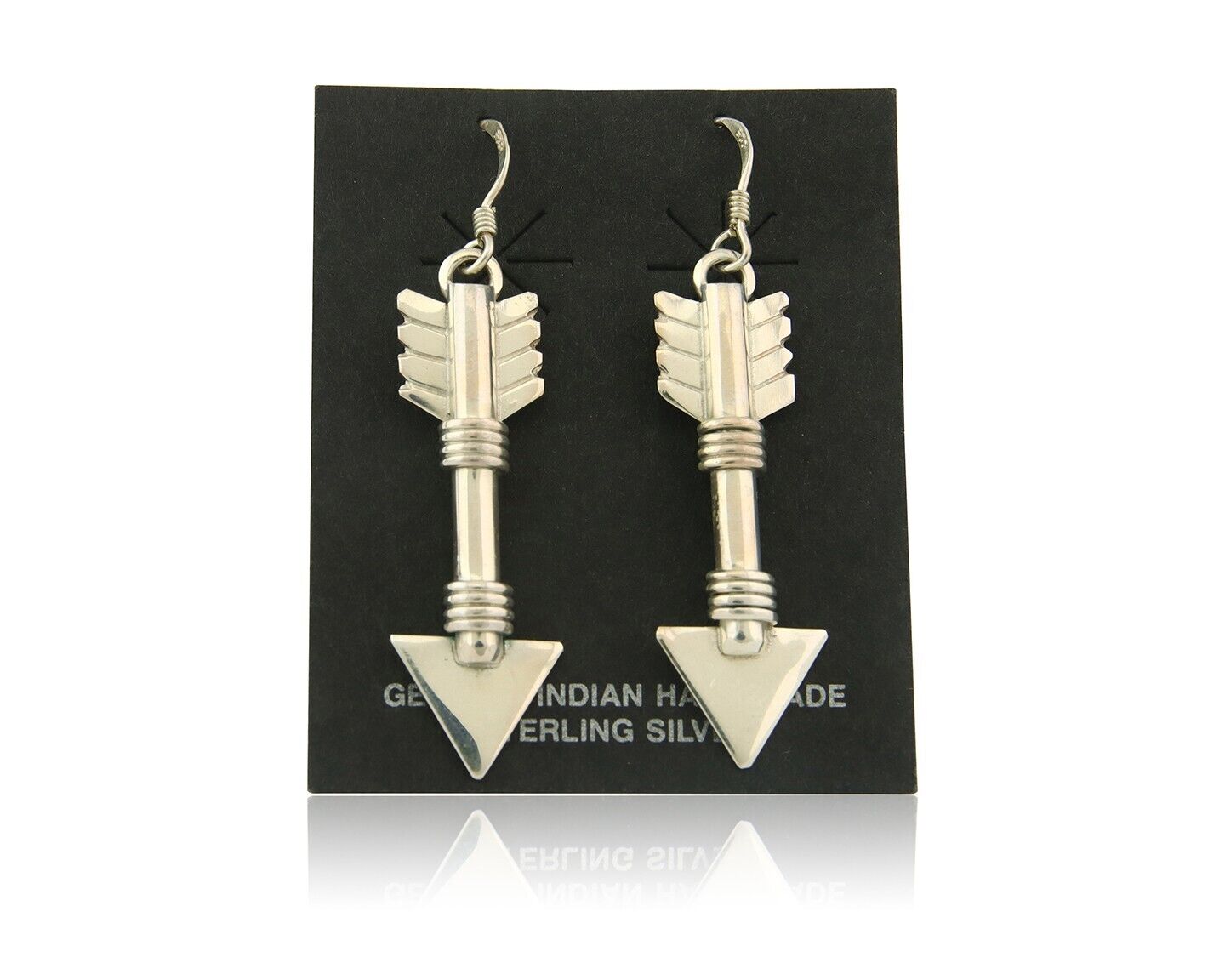 Navajo Arrow Earrings 925 Silver Artist Signed Pete Morgan C.80's