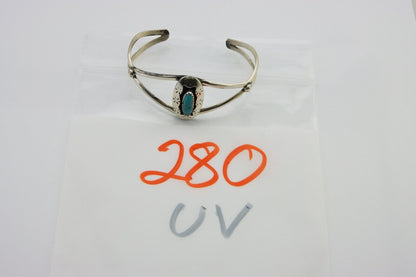 Navajo Cuff Bracelet 925 Silver Turquoise Cuff Artist Signed IJC C.80's