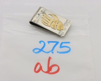 Navajo Money Clip .925 Silver Gold Plate & .999 Nickle Native Artist C.80's