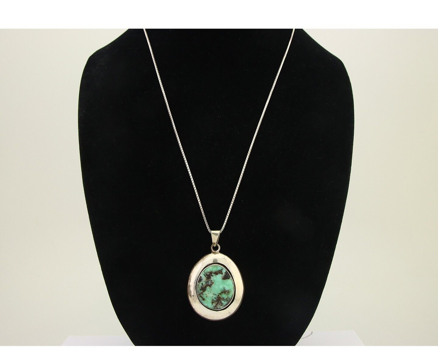 Navajo Necklace 925 Silver Natural Turquoise Artist Signed C Montoya C.80's