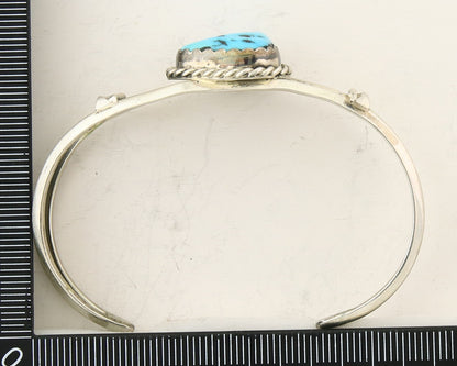 Navajo Bracelet 925 Silver Natural Blue Turquoise Native American Artist C.80s