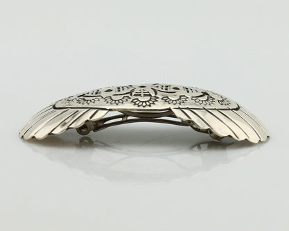 Women's Navajo Hair Clip Hand Stamped 925 Silver Native American Artist C.80's