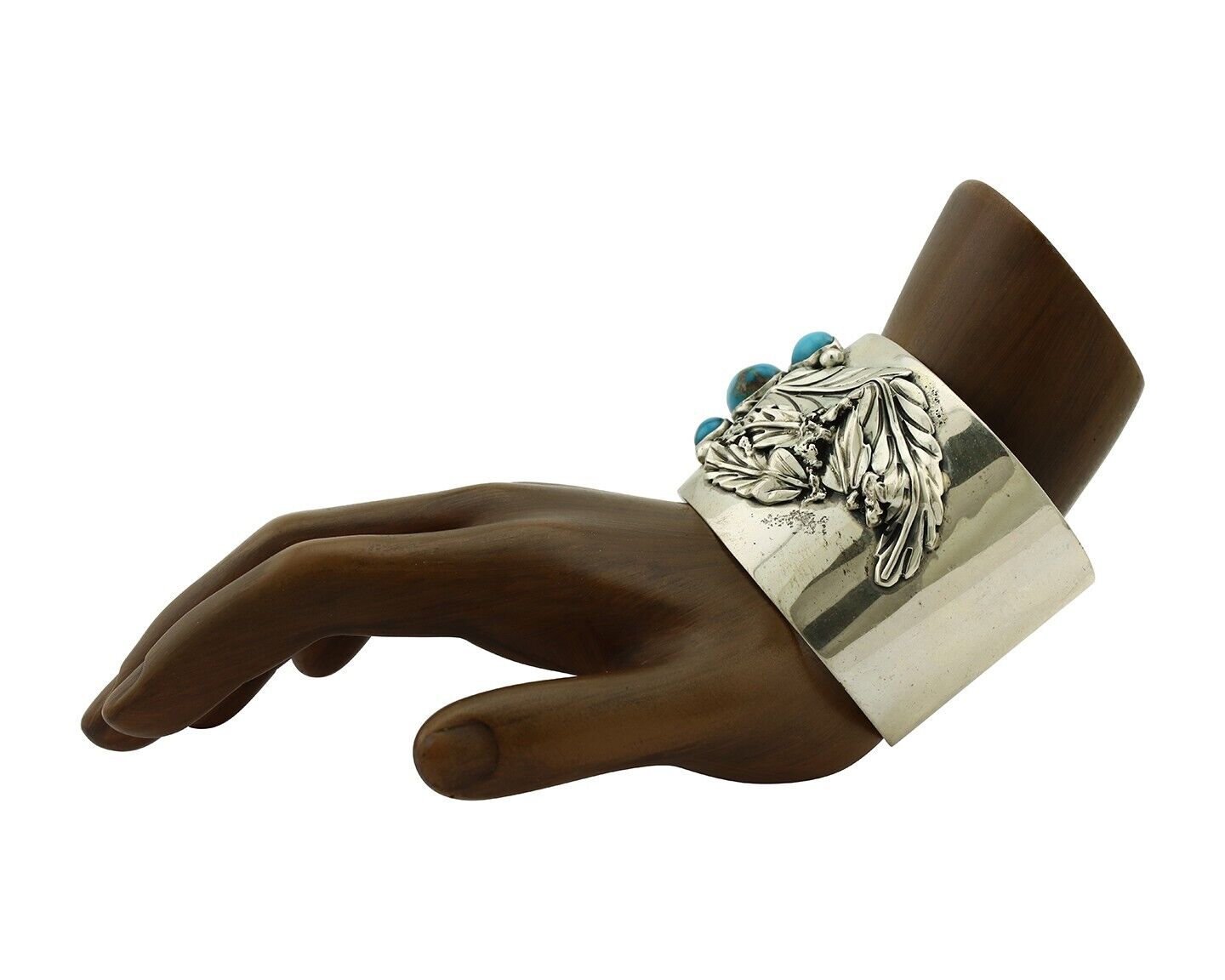 Navajo Bracelet 925 Silver Natural Blue Turquoise Signed David Zachary C.80's