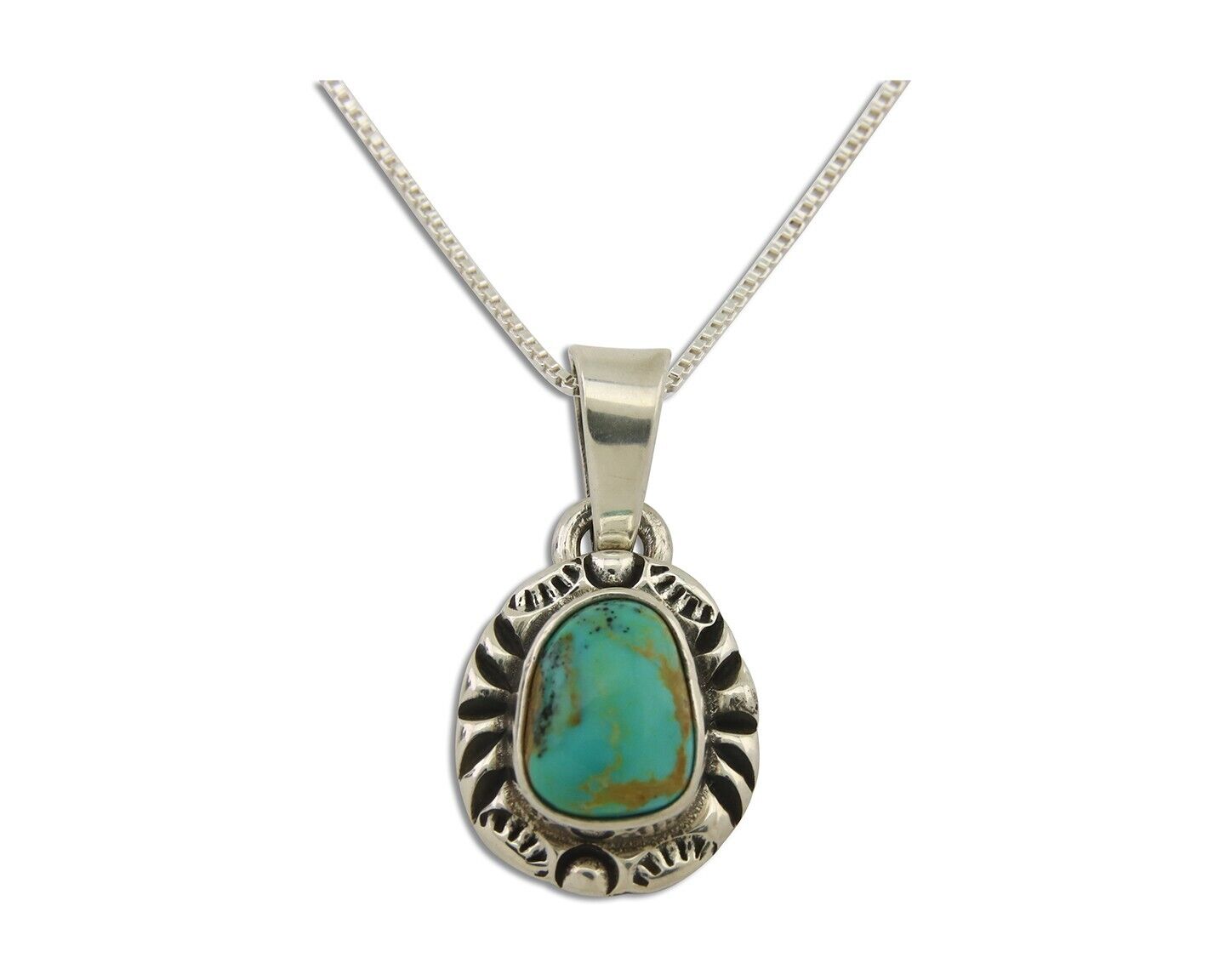 Navajo Necklace 925 Silver Natural Turquoise Artist Signed C Montoya C.80's