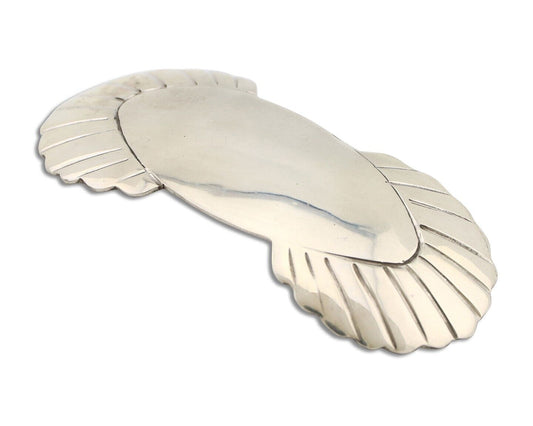 Women's Navajo Hair Clip Hand Stamped 925 Silver Artist Signed C Montoya C.80's