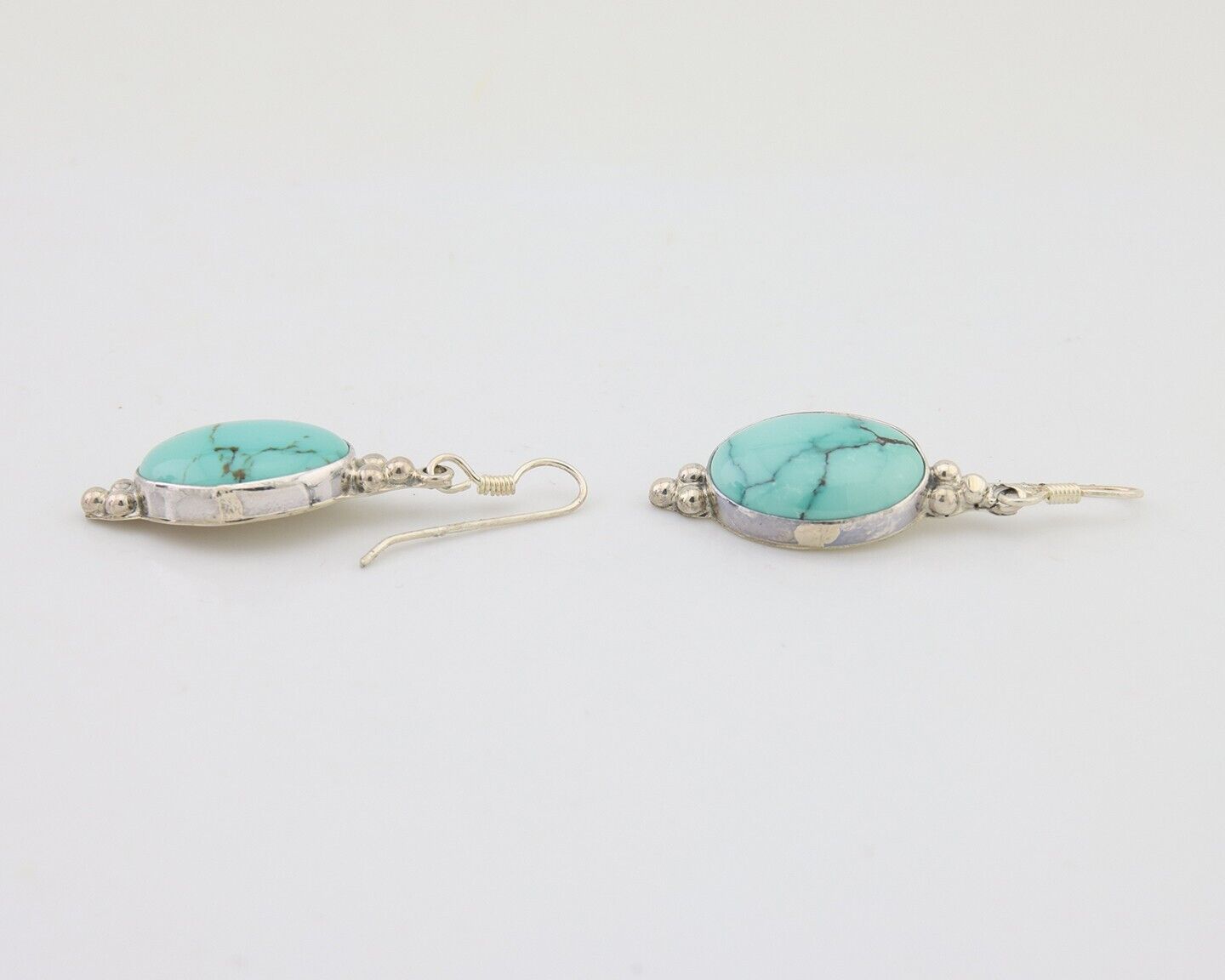 Navajo Dangle Earrings 925 Natural Turquoise Native Inca Mfg C.80's