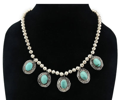 Navajo Necklace Earring Set Sterling Silver Vintage Handmade Signed Snail C.80's