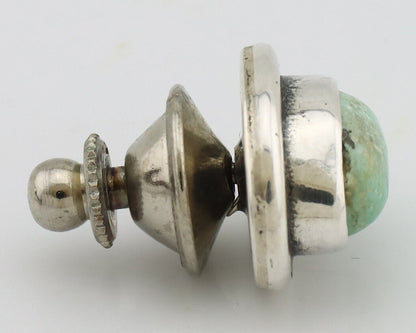 Navajo Tie Tack 925 Silver Natural Mined Turquoise Native American Artist C.80's