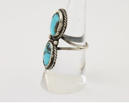 Navajo Ring 925 Silver Natural Blue Turquoise Native American Artist C.80's