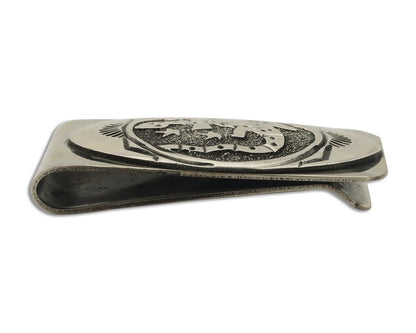 Navajo Lizard Money Clip .925 Silver & .999 Nickle Signed Gibson Gene C.80's
