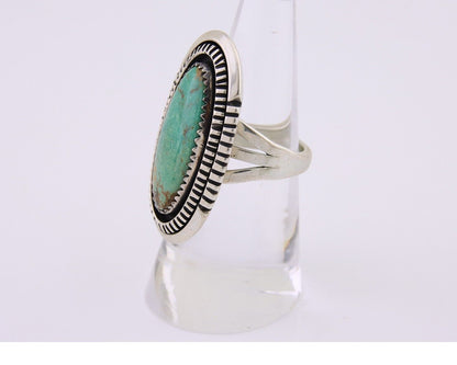 Navajo Ring 925 Silver Natural Blue Turquoise Native American Artist C.80's
