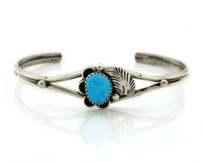 Navajo Cuff Bracelet 925 Sterling Silver Turquoise Vintage Handmade
