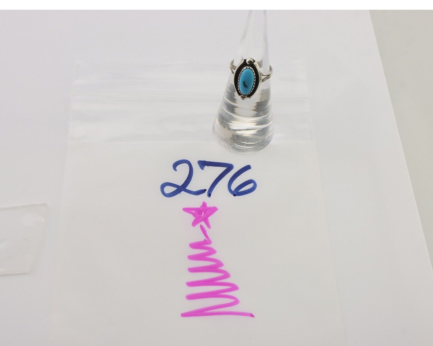 Navajo Ring 925 Silver Sleeping Beauty Turquoise Artist Signed SC C.80's
