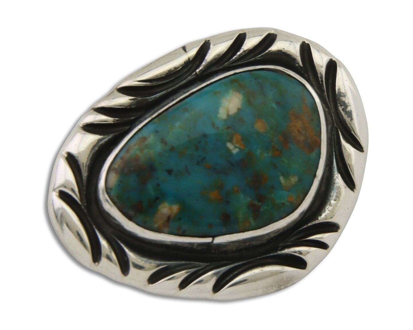 Navajo Pin 925 Silver Natural Mined Turquoise Artist Signed C Montoya C.80's