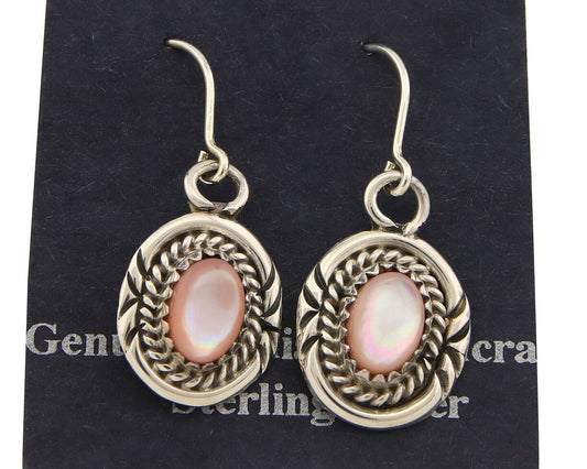 Navajo Earrings 925 Silver Handmade Natural Lapis Artist Signed B.J. Guerro C80s