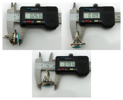 Navajo Ring 925 Silver Sleeping Beauty Turquoise Artist Signed JW C80