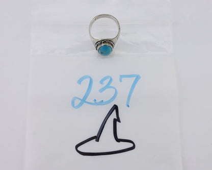 Navajo Ring 925 Silver Natural Blue Turquoise Native American Artist C.80's