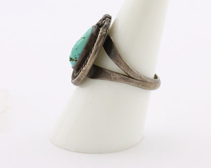 Navajo Ring 925 Silver Blue Turquoise Native American Artist C.80's