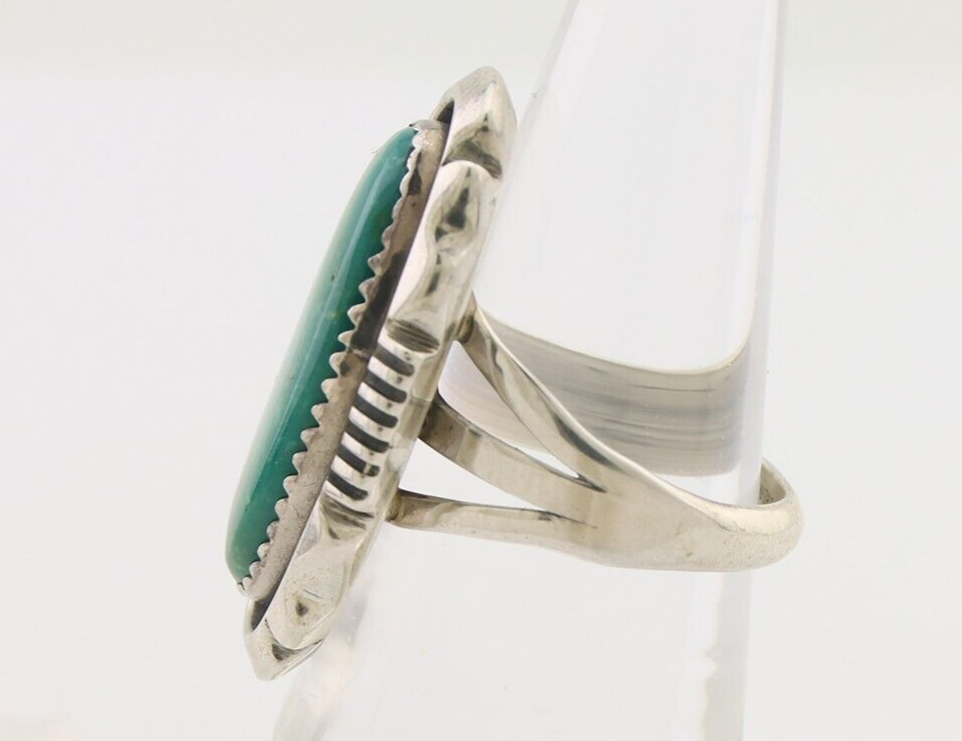 Navajo Ring 925 Silver Natural Turquoise Native American Artist C.80's