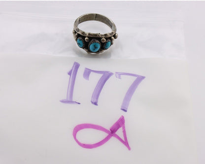 Navajo Ring 925 Silver Blue Artist Signed SkyStone Creations C.80's