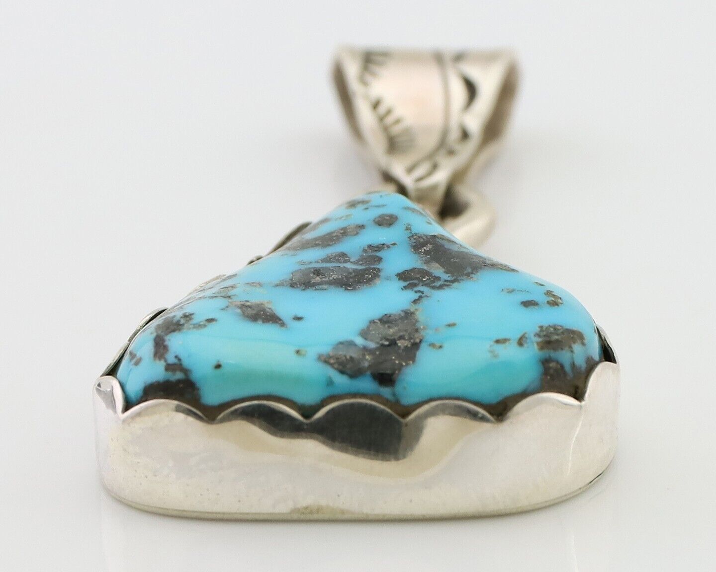 Navajo Necklace Pendant 925 Silver Turquoise Artist Tony Guerro C.80's