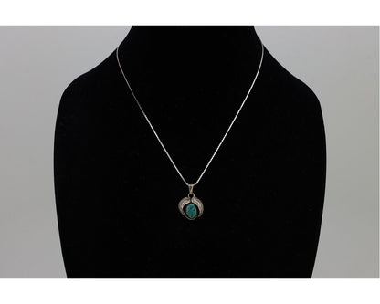 Navajo Turquoise Necklace 925 Silver Native American Artist C.80's