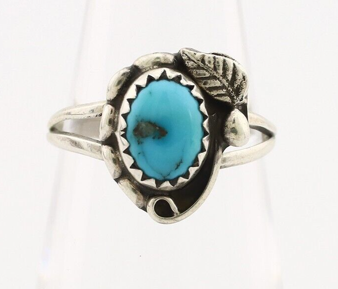 Navajo Ring 925 Silver Turquoise Artist Signed SkyStone Creations C.80's