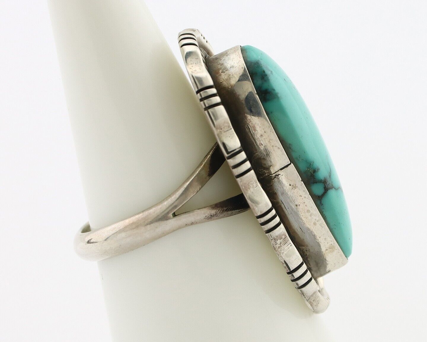 Navajo Ring 925 Silver Tobe Turpen Vault Turquoise Native Artist C.80's