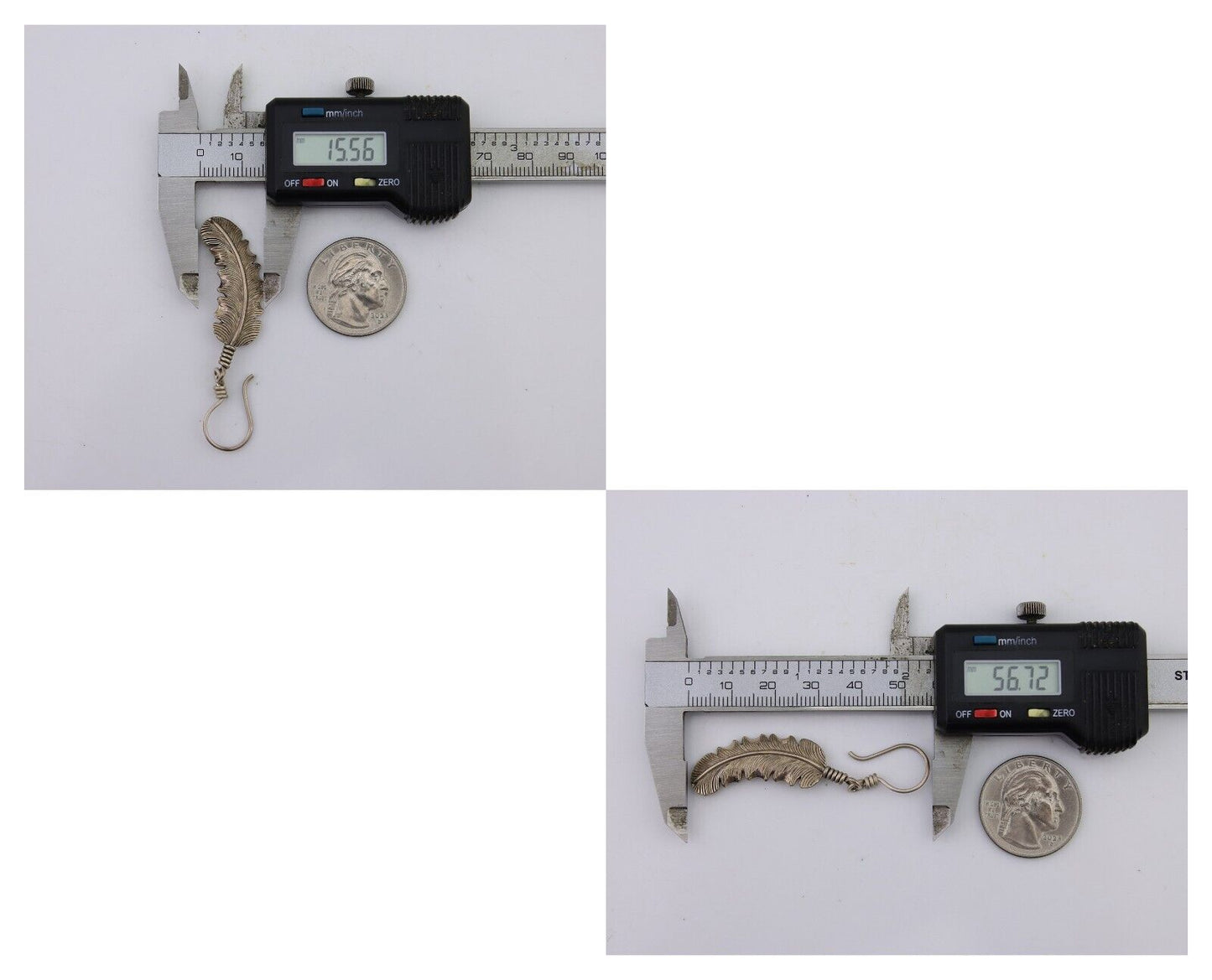 Navajo Eagle Feather Dangle Earrings 925 Silver Artist Signed D Lerma C.80's