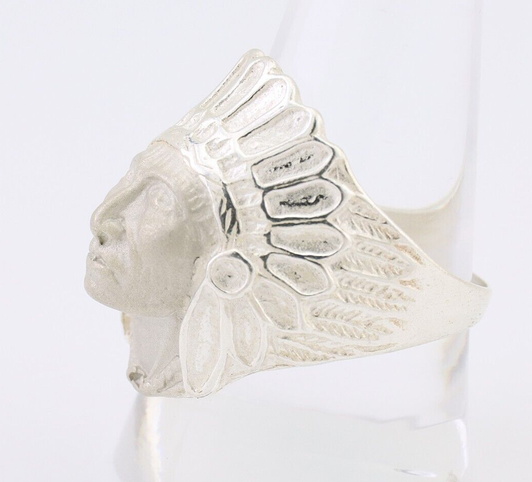 Indian Chief Ring 925 Sterling Silver SOLID CAST 925 STERLING SILVER Size 11.25