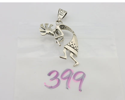 Navajo Kokopelli Pendant 925 Sterling Silver Artist Signed Masha C.80's