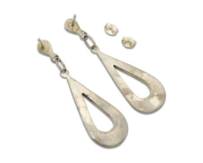 Navajo Earrings 925 Silver Natural Gemstone Native American Artist C80s