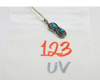 Navajo Necklace 925 Silver Natural Turquoise Native American Artist C.80's