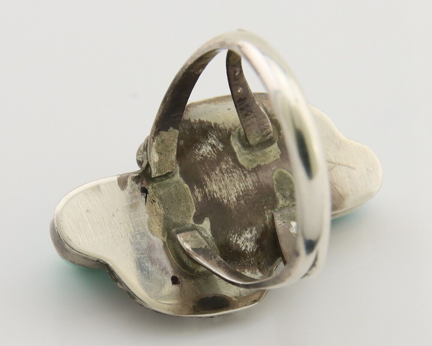Navajo Ring 925 Silver Natural Blue Turquoise Native American Artist C.80's