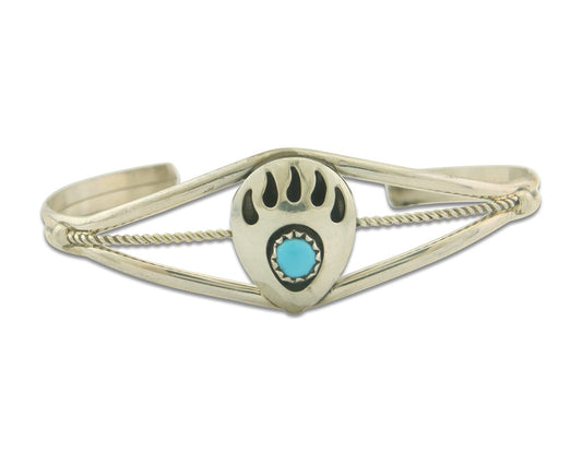 Navajo Bracelet 925 Silver Handmade Animal Claw Cuff Native American Artist C80s