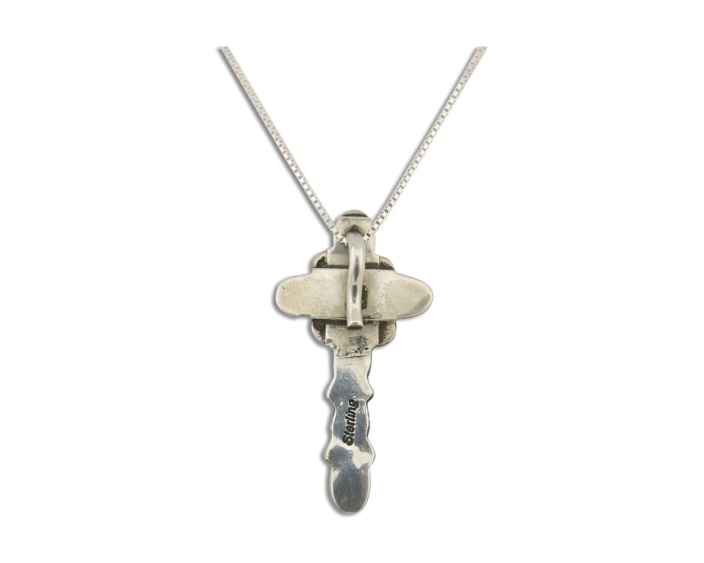 Navajo Cross Necklace 925 Silver Mediterranean Coral Native American Artist C80s