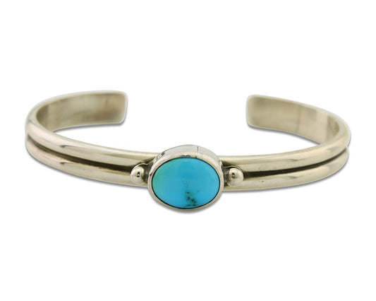 Navajo Bracelet 925 Silver Turquoise Cuff Native American Artist C.80's