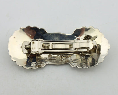 Women's Navajo Hair Clip Hand Stamped 925 Silver Artist Signed C Montoya C.80's