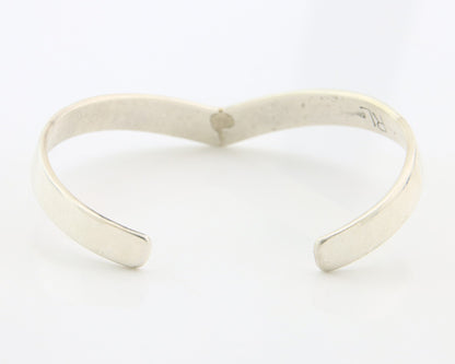 Navajo Cuff Bracelet Sterling Silver & Gold Vintage Signed RL