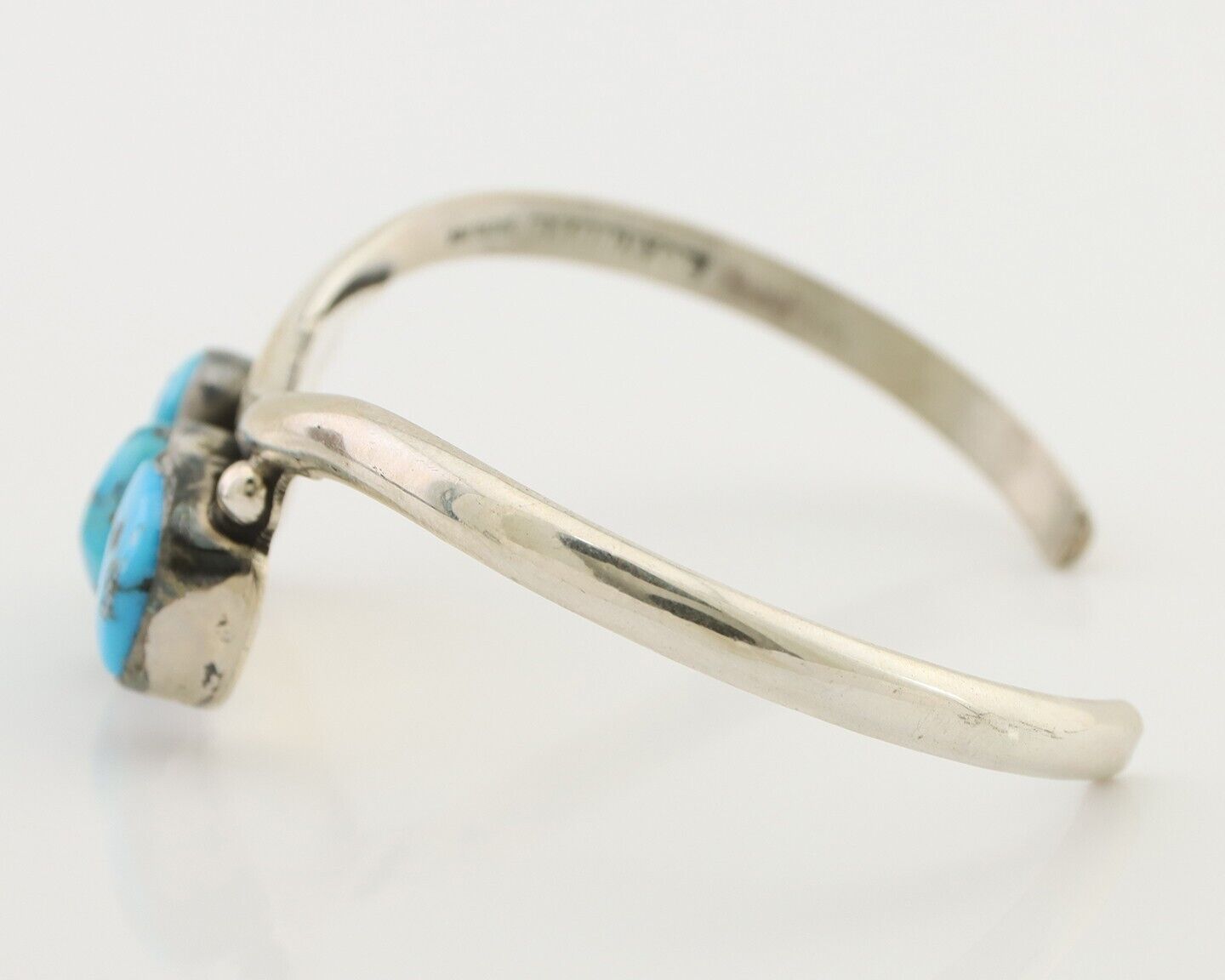 Navajo Bracelet 925 Silver Morenci Turquoise Artist Signed Frank Sandoval C.80's