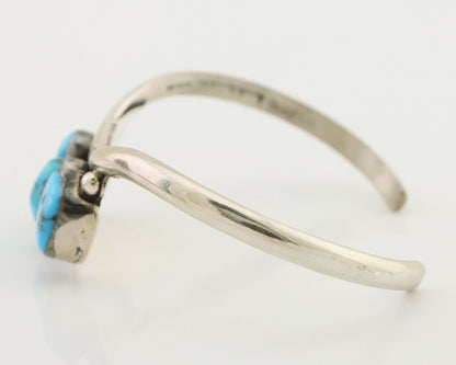 Navajo Bracelet 925 Silver Morenci Turquoise Artist Signed Frank Sandoval C.80's