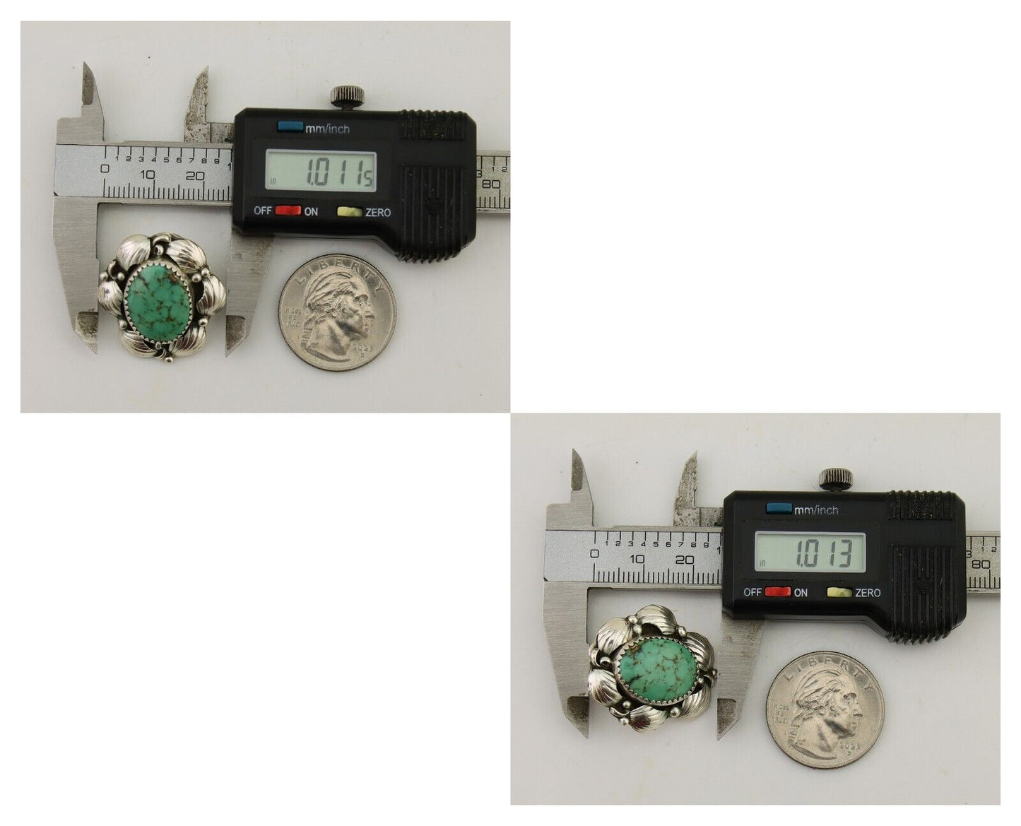 Navajo Earrings 925 Silver Green Turquoise Native Artist C.80's