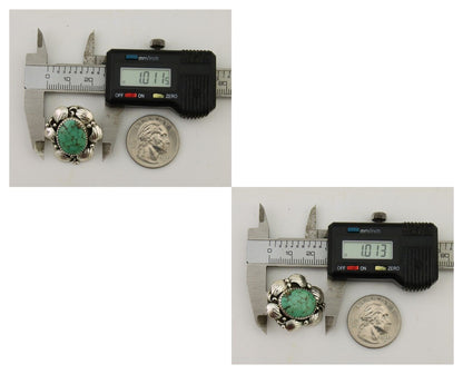 Navajo Earrings 925 Silver Green Turquoise Native Artist C.80's