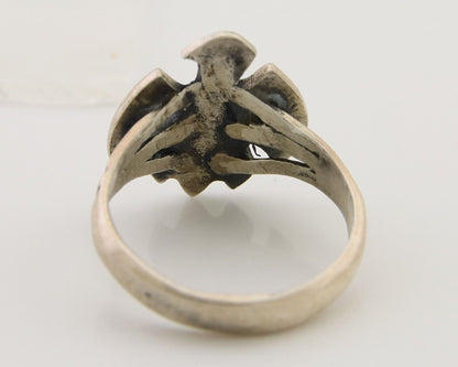 Navajo Handmade Bird Ring 925 Silver Turquoise Native Artist C.80's