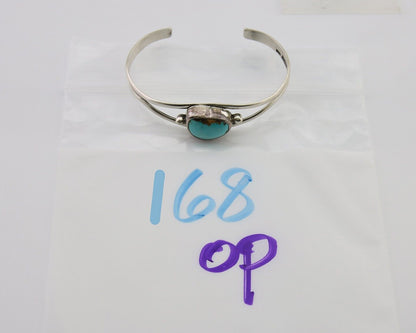 Navajo Natural Southwest Turquoise Bracelet 925 Silver Artist Native American